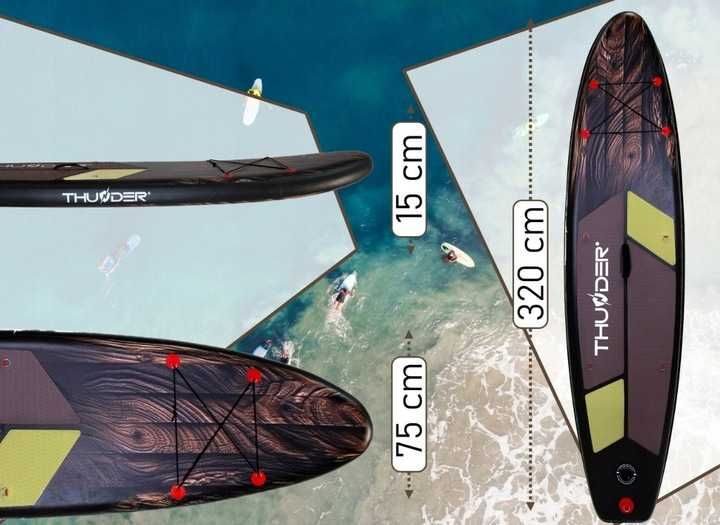 Cап дошка надувна SUP Thunder WOOD 320 см з веслом