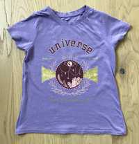 Koszulka dziewczęca brudny róż Universe  Sinsay r. 134