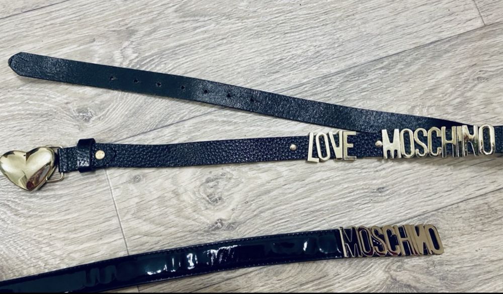 Кожаный пояс ремень love moschino hermes