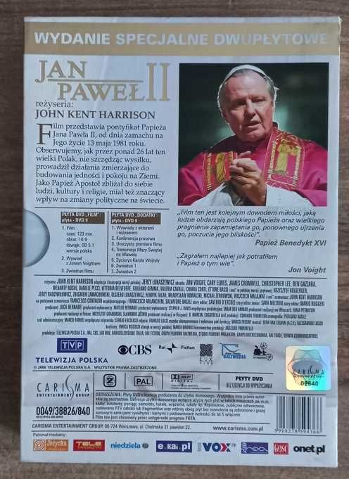 Płyta film DVD. Jan Paweł II. lektor polski, wyst. Jon Voight, folia.