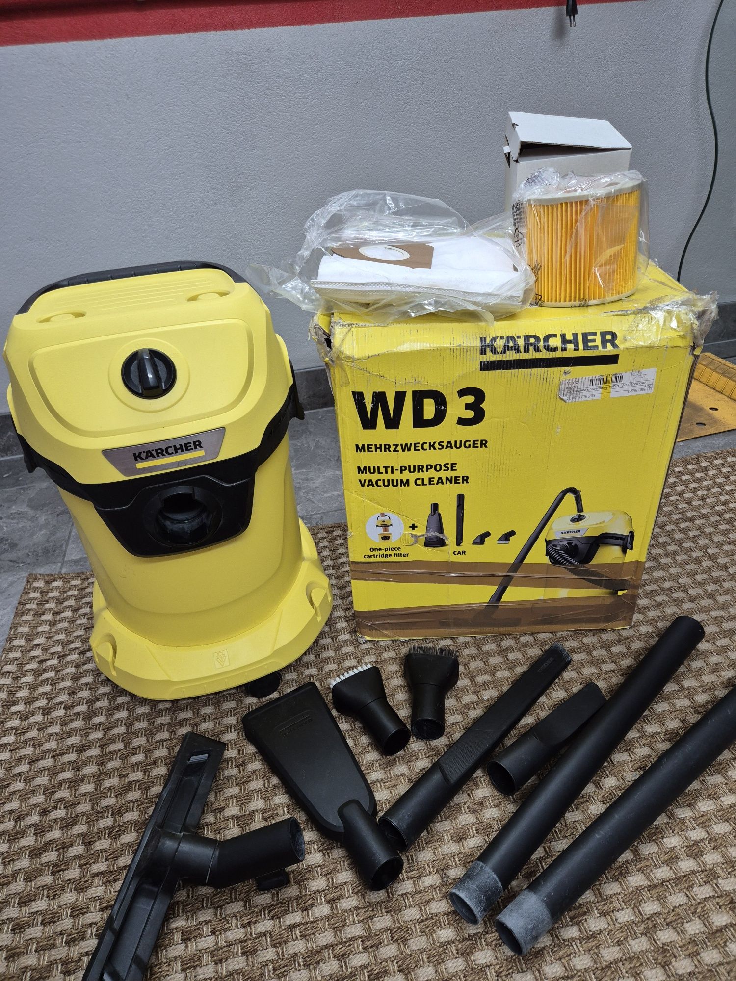 Odkurzacz przemysłowy Karcher WD 3, gwarancja