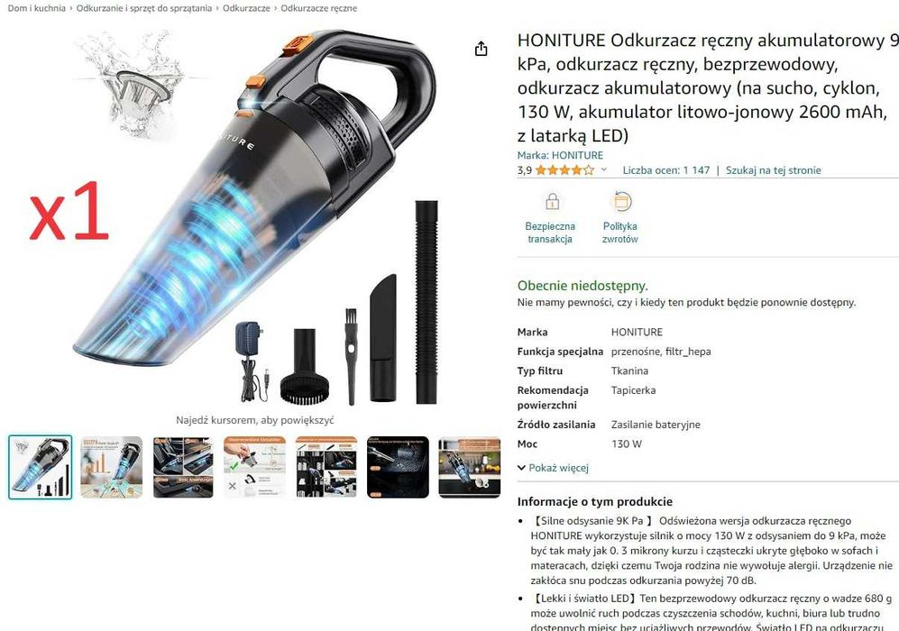 box amazon zwroty elektronika ze specyfikacją AB mix
