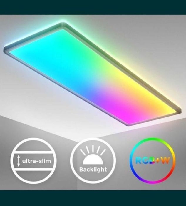Lampa LED ledowa plafon slim pilot RGB sciemniacz