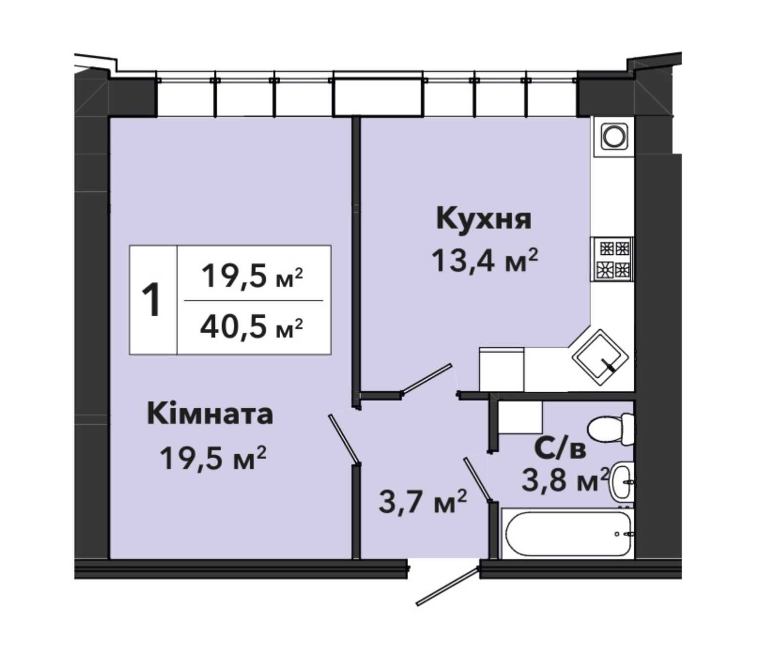 Квартира в ЖК Перлина Проскурова-3