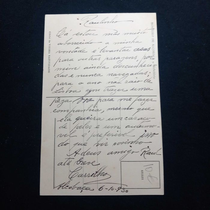 Postal ilustrado refeitório do Porto de Alcobaça