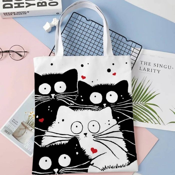 сумка - шопер на плече  з льону екологічна