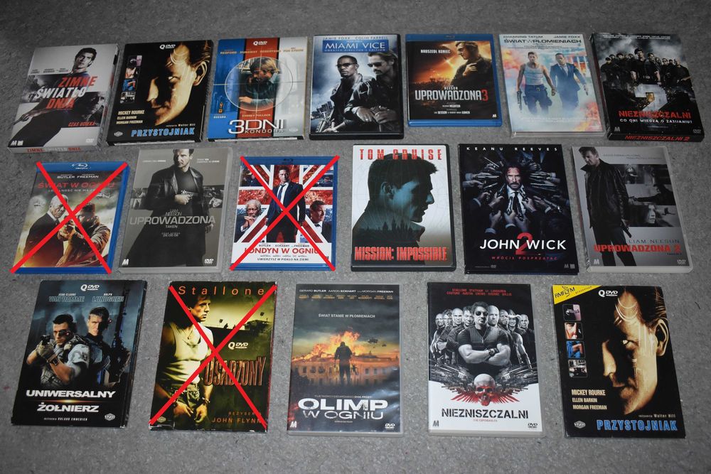 Filmy DVD Blu-Ray Zestaw filmów akcja sensacyjne akcji sensacja 32szt