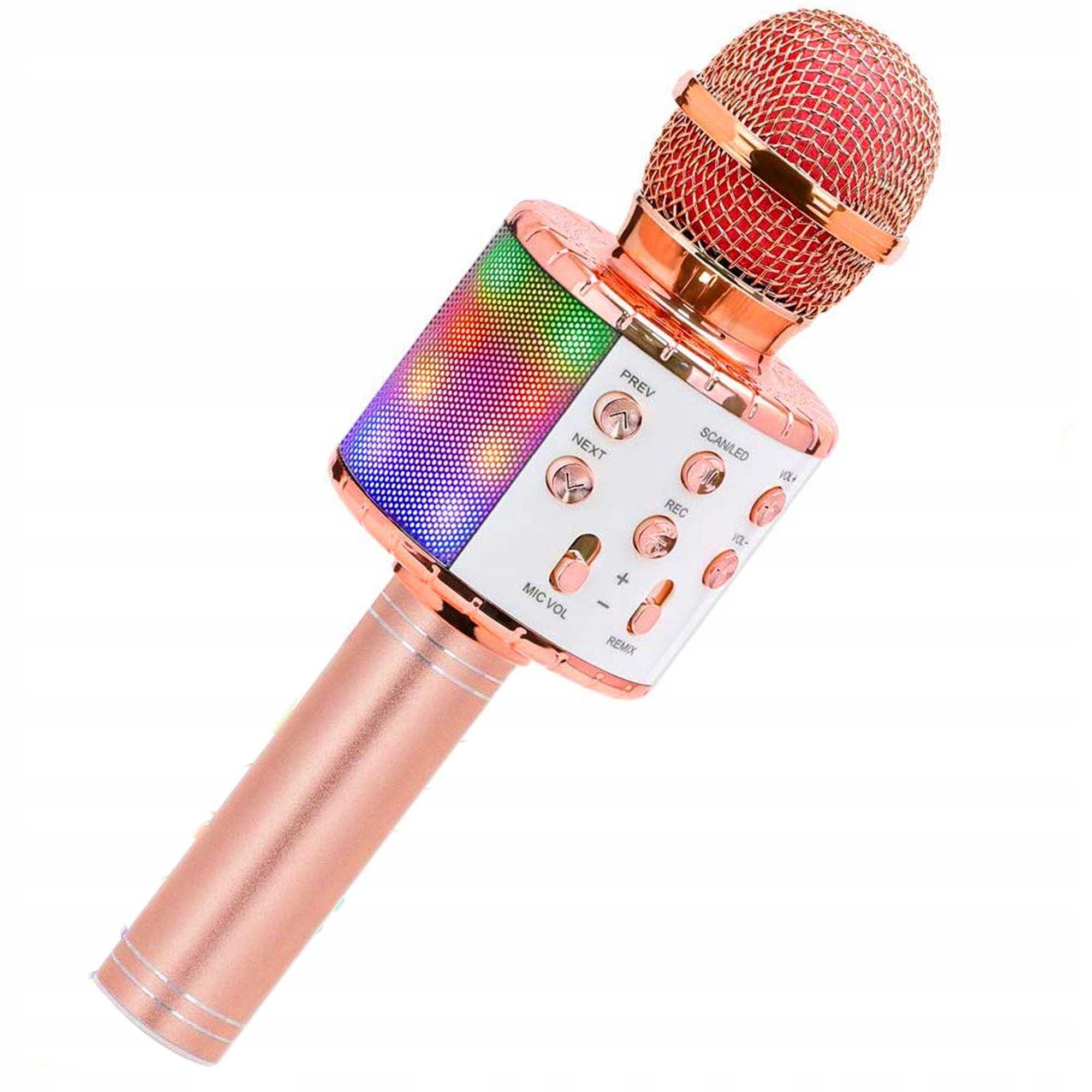 Zestaw do Karaoke Mikrofon GŁOŚNIK KARAOKE Różowy Bluetooth