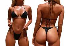 Sexy Strój Kąpielowy Wiązane Bikini Brazylijskie Stringi - S