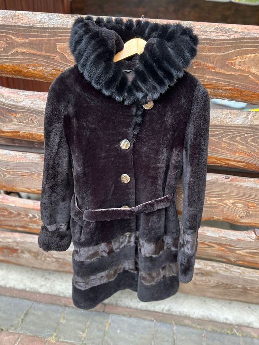 Шуба мутон + норка, S-M