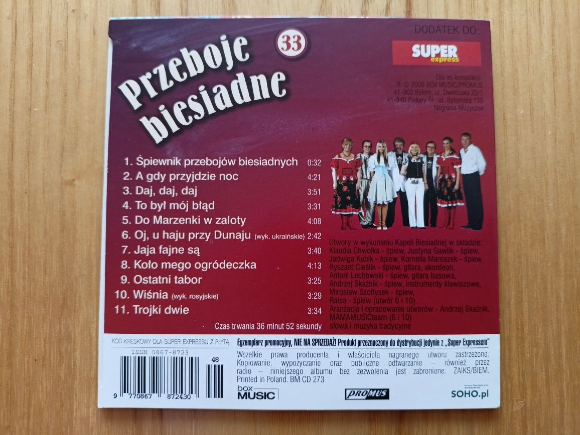 Przeboje biesiadne na płycie CD