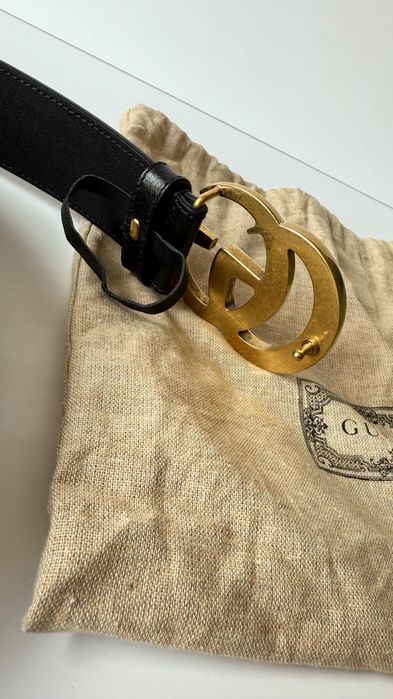 Pasek skórzany Gucci GG 85 cm, jak nowy!