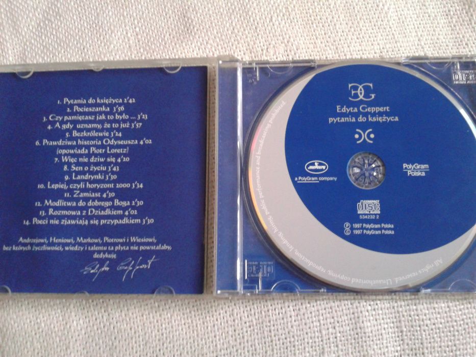 Edyta Geppert - Pytania do księżyca + autograf CD