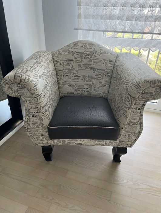 Fotel stylowy w ciekawy print