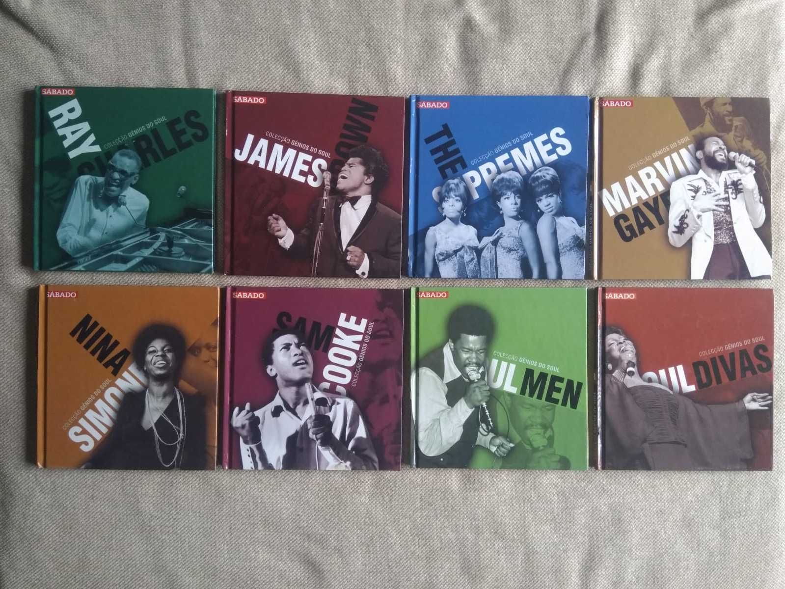 Coleção de 8 CDs em formato Livro lendas do Soul e Jazz