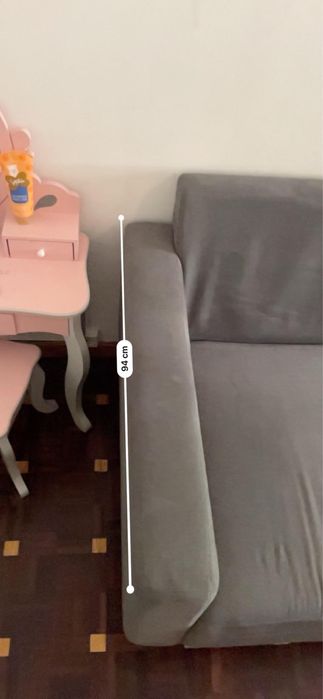 Sofá 3 lugares - Cinzento