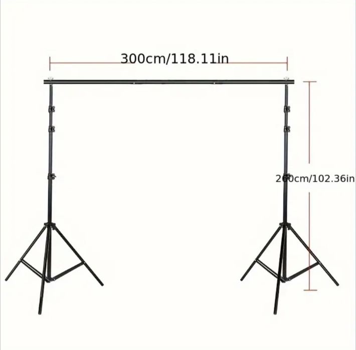 Ворота 2,6×3М та 3 фотофони (зелений,білий,чорний)