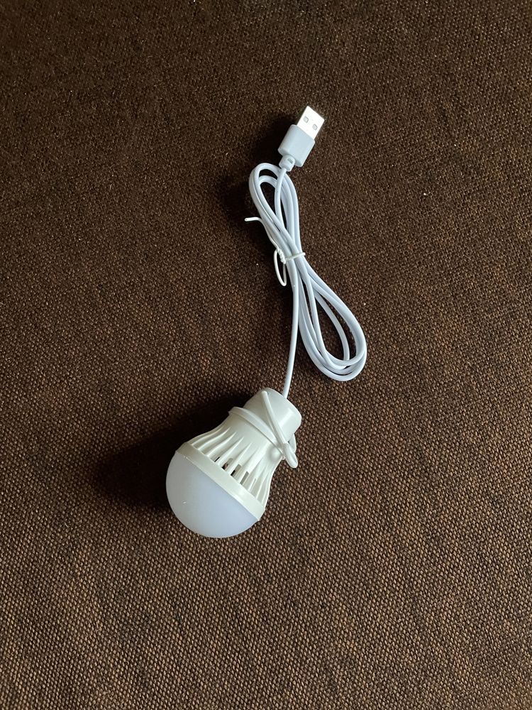 Лампочка LED usb работает от powerbank