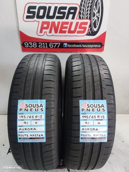 2 pneus semi novos 195-65r15 aurora - oferta dos portes