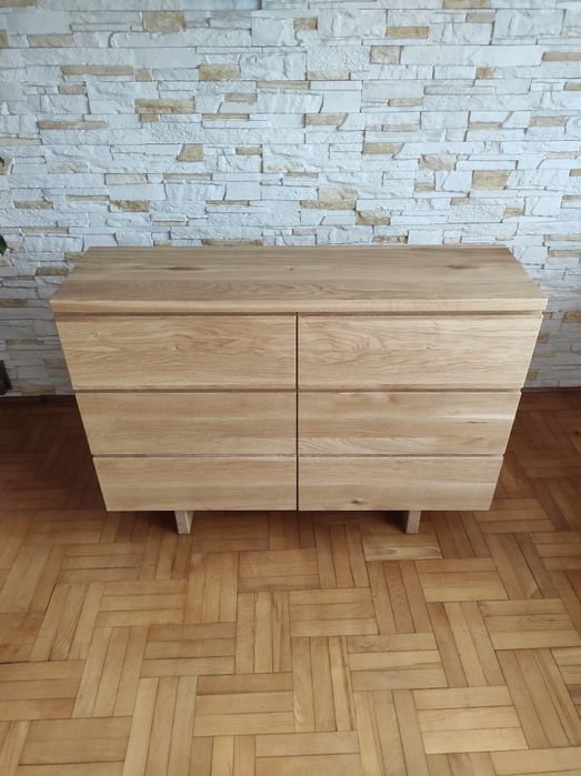 Komoda dębowa 150x85x35 (drewno dębowe) sześć szuflad
