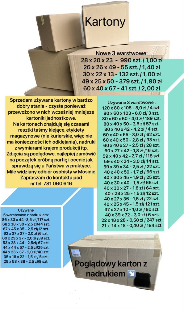 Kartony pudła opakowania przprowadzka