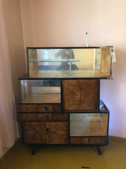 Kredens, etażerka, barek- przeszklona. Vintage PRL lata 60/70 XX wieku