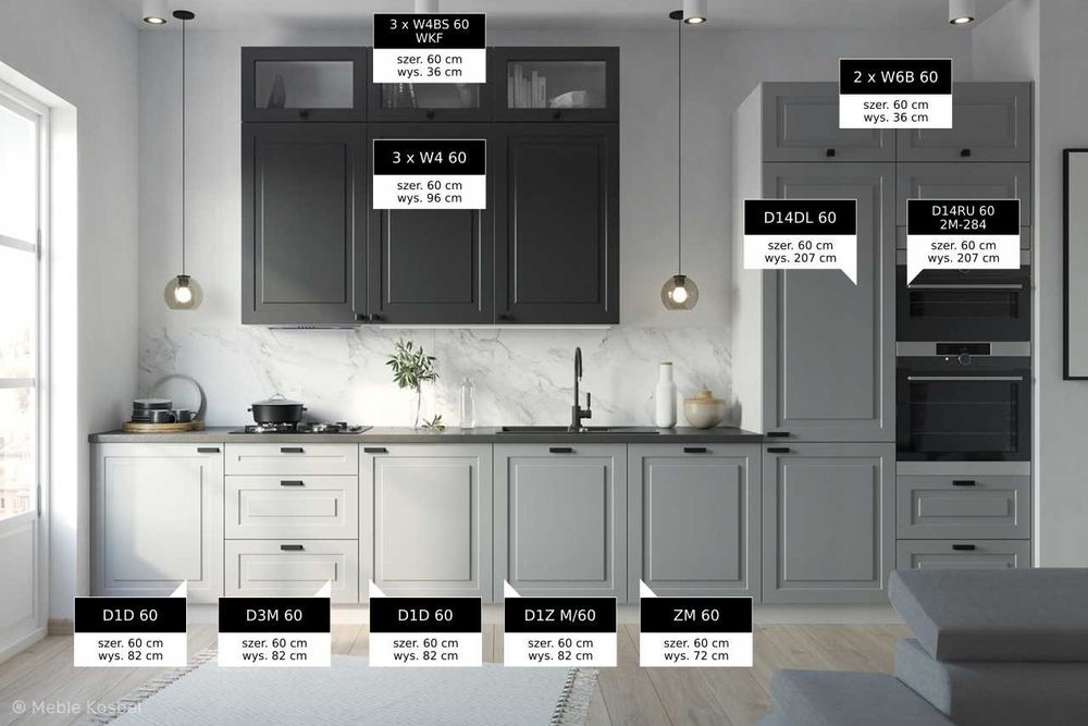 LAKIER Kuchnia OSLO meble szafki kuchenne mat TRANSPORT wycena [SK]