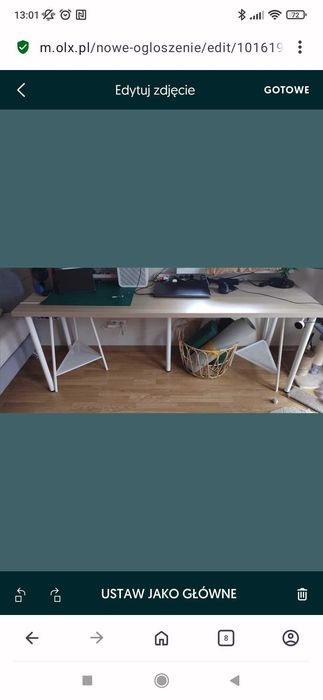 Biurko ikea 60x200cm na 5 nogach