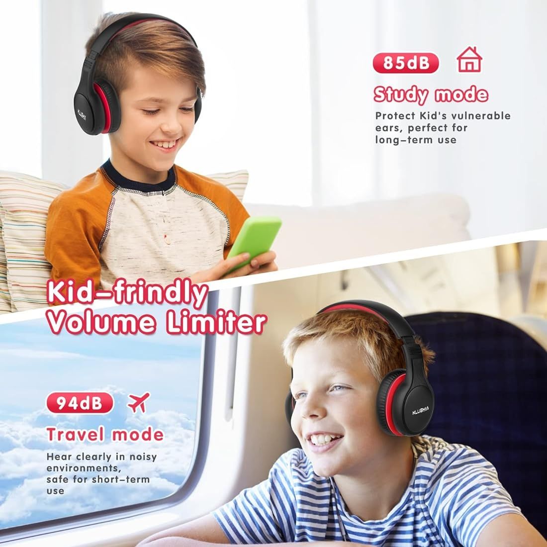 Słuchawki dla dzieci bezprzewodowe bluetooth klugmia b08