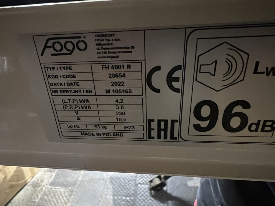Бензиновий генератор Fogo FH4001 R Honda GX270