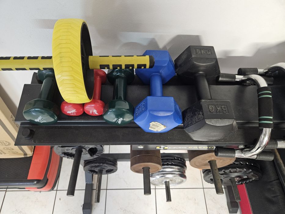 Kompletny Zestaw do Domowej Siłowni: Stojak HMS, Hantle