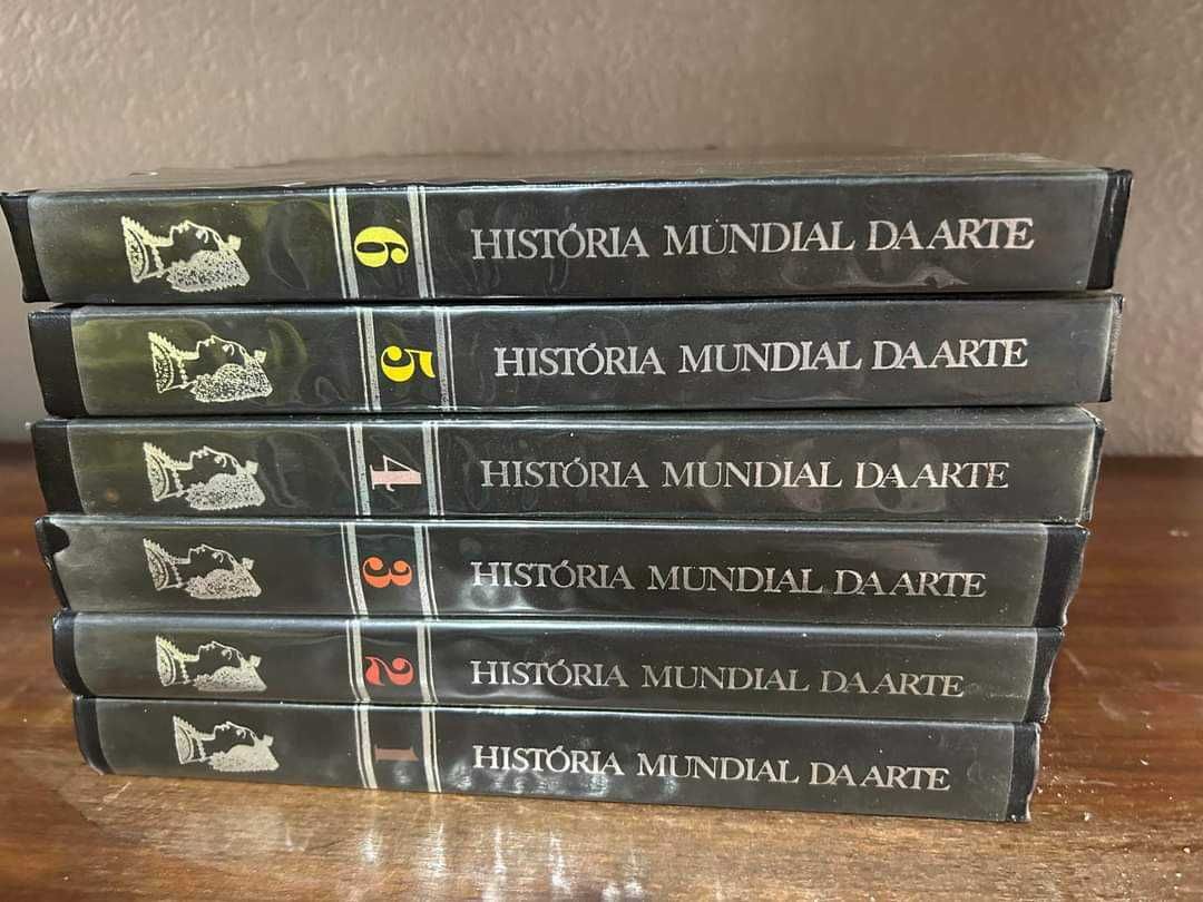 Coleção completa de seis livros “História Mundial da Arte”,