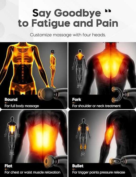Pistolet do masażu FVZ z ulepszoną rękojeścią przedłużającą