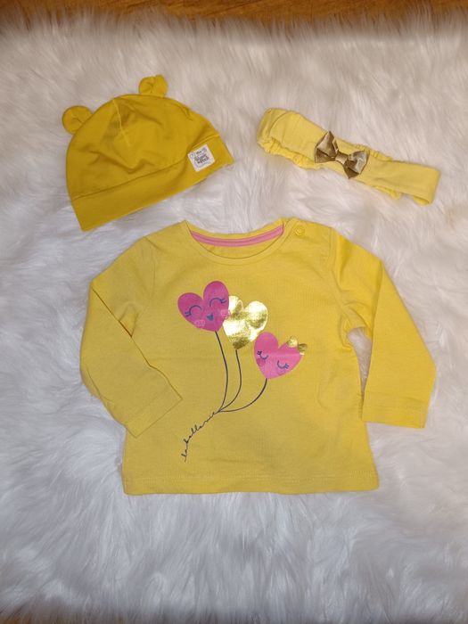 Bluzka czapeczka opaska niemowlęca nowa 62