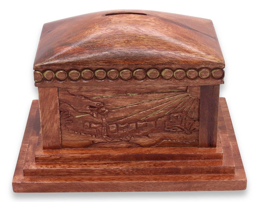 Skarbonka drewno Indie duża