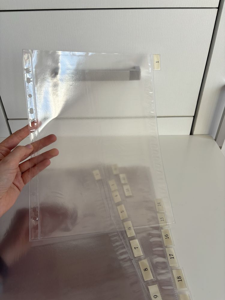 plastikowe przekładki A4 koszulki na dokumenty własne indexynumery