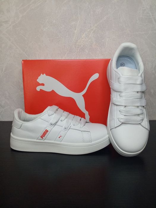 Женские кожаные кроссовки Puma/шкіряні білі жіночі кеди пума