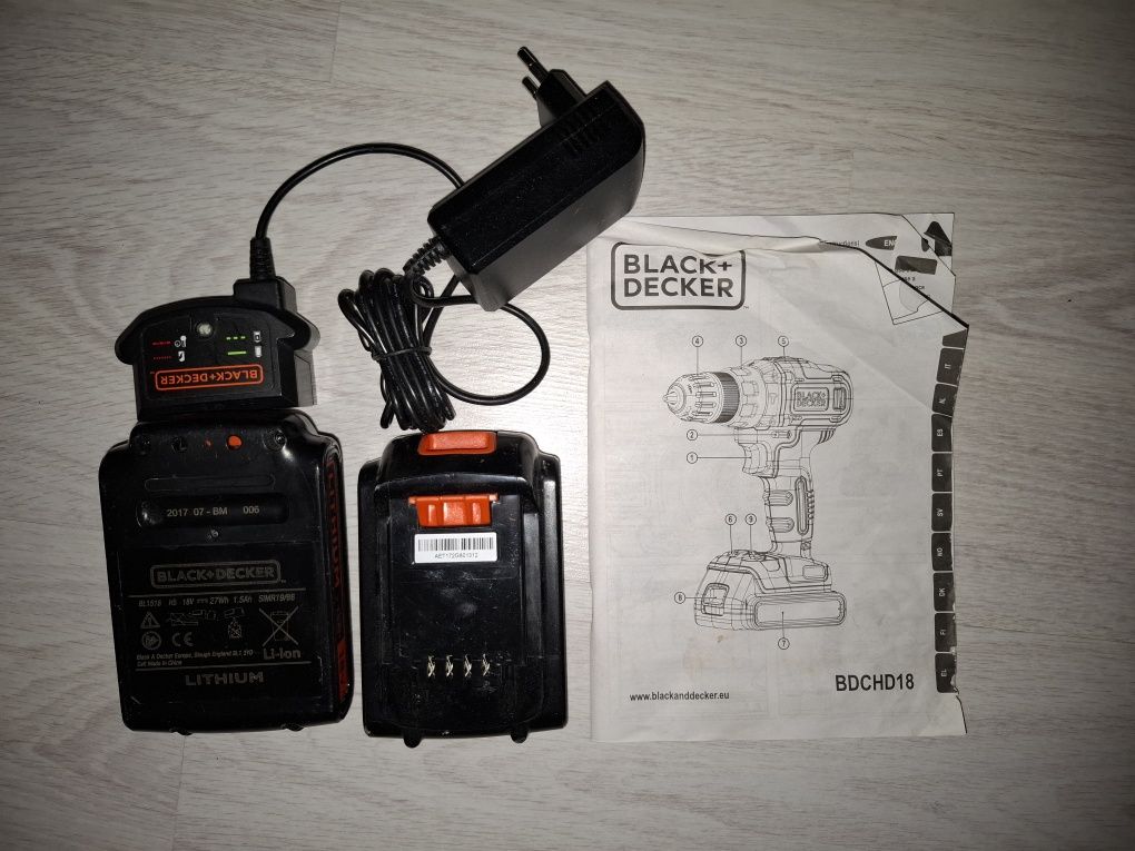 Bateria do wkrętarki Black & decker 2 szt i ładowarka