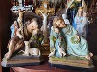 Stare gipsowe figury Jan Chrzciciel I Pan Jezus