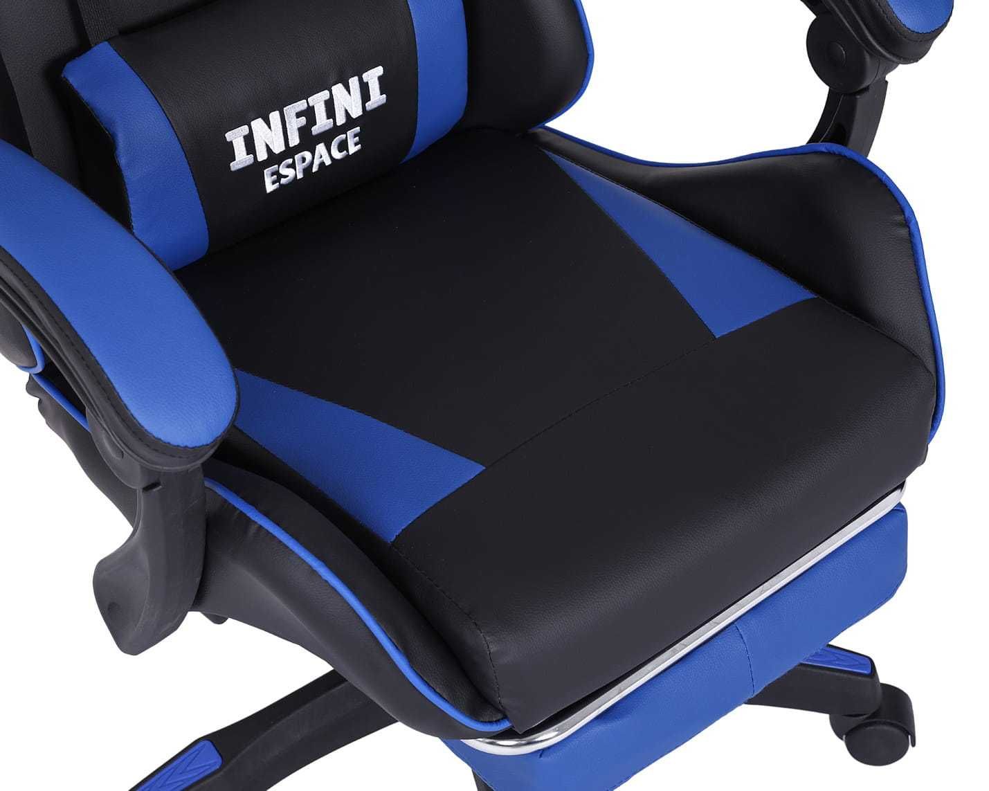 Fotel Gamingowy z podnóżkiem INFINI ESPACE Blue