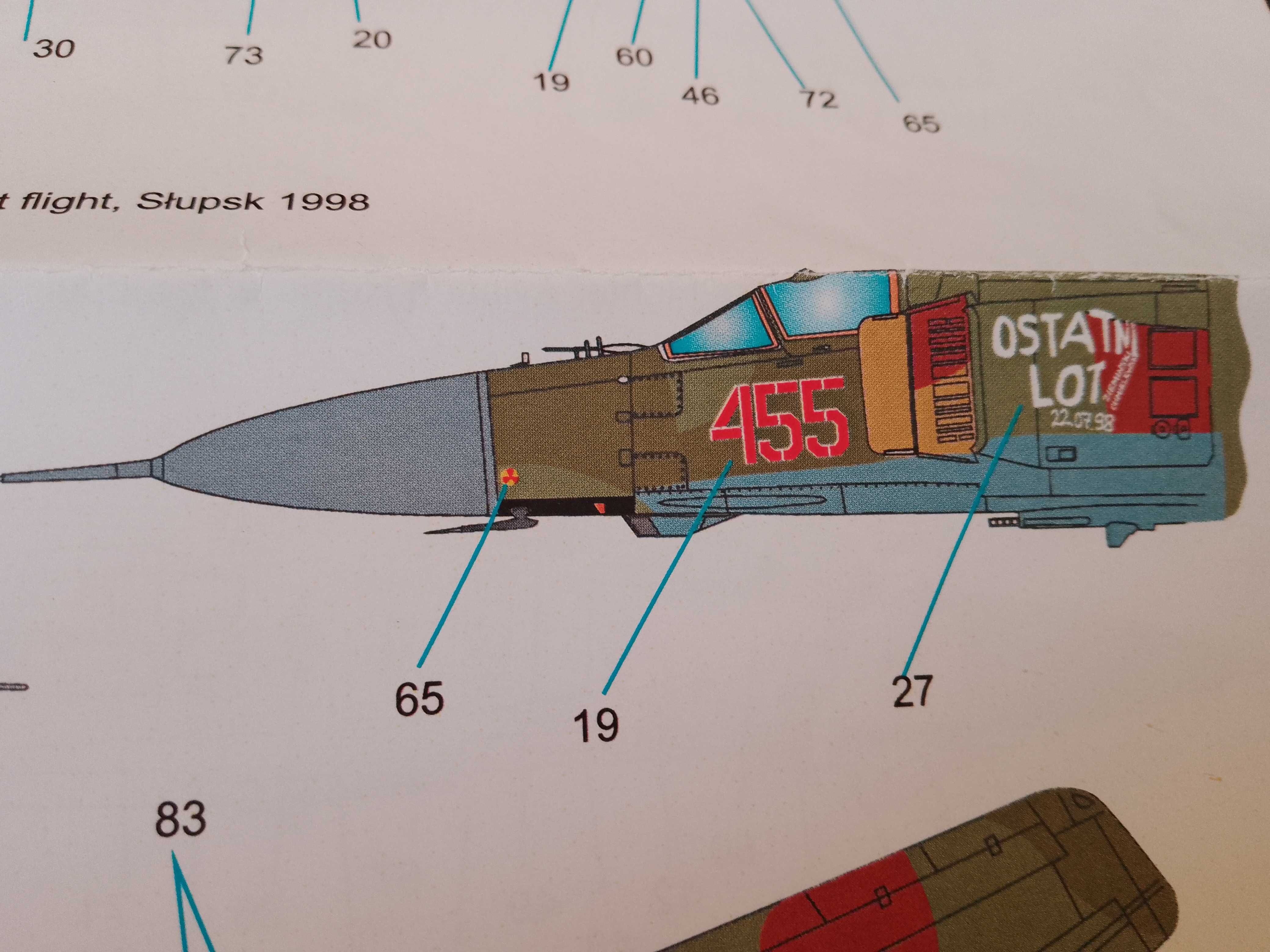 Kalkomania,model Mig-23,skala 1/72