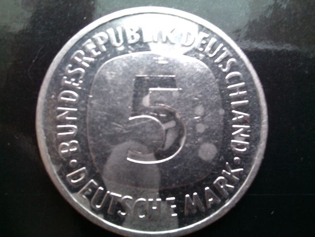 moneta - bilon, 5 Marek Niemieckich 1989 - 5 Deutsche Mark
