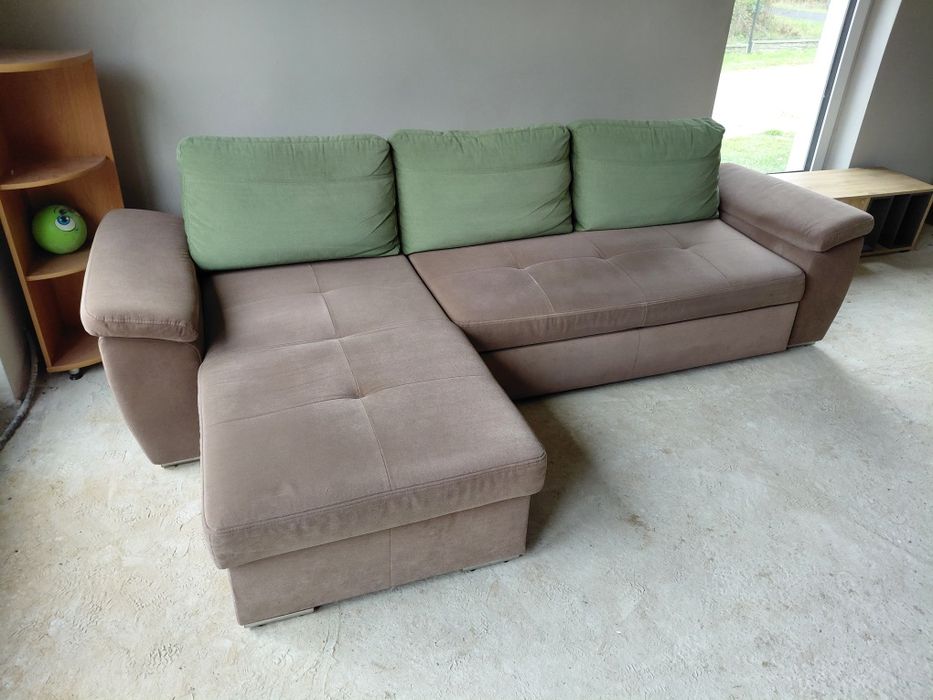 Kanapa narożna, narożnik z poduszkami, transport