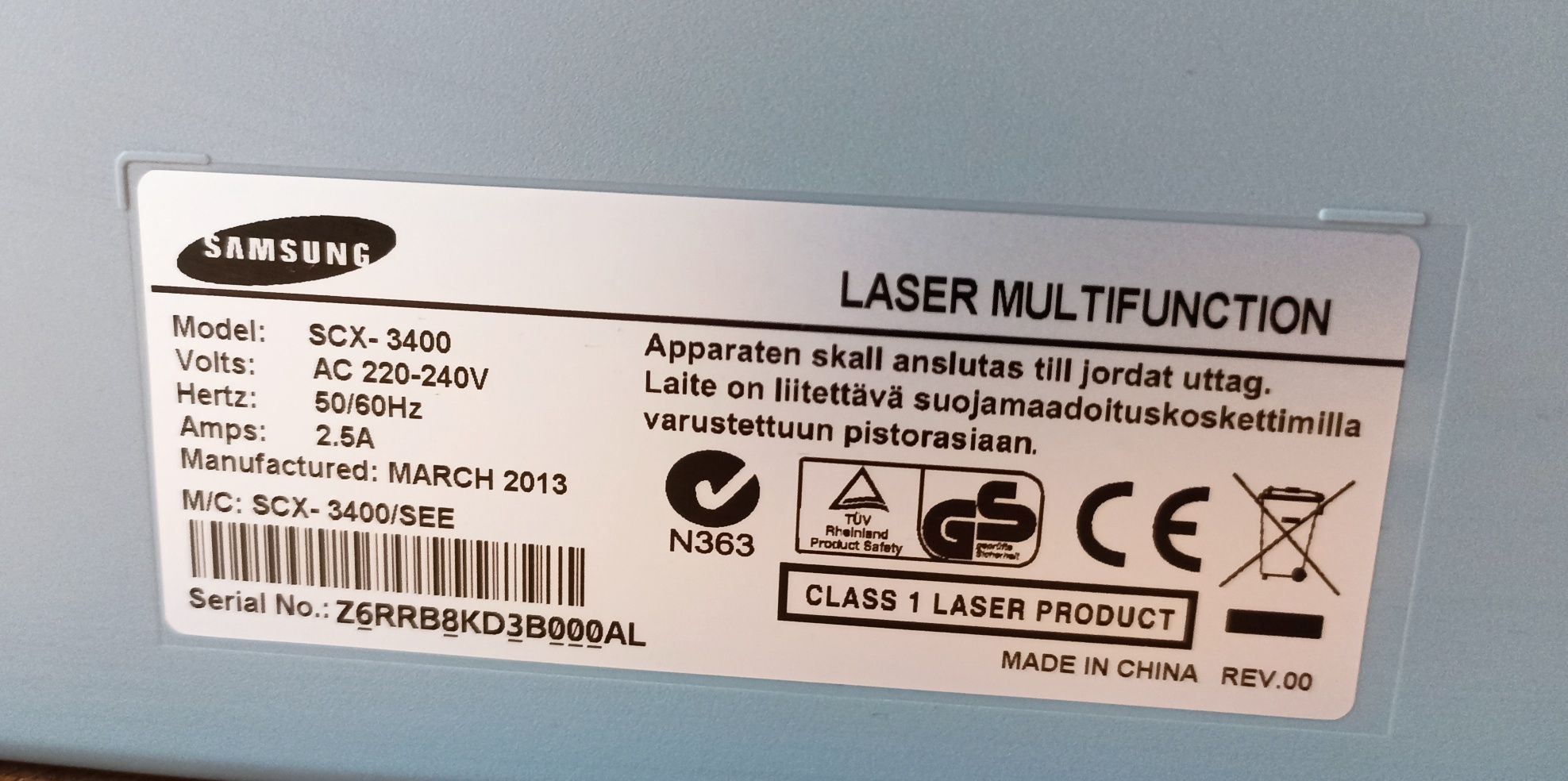 Samsung SCX-3400: drukarka laser (mono) + Skaner