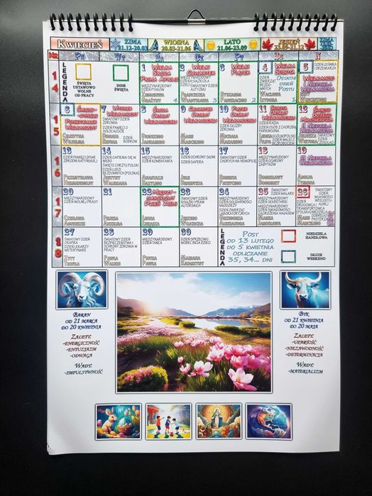 Kalendarz ścienny 2026 42cm/30cm A3