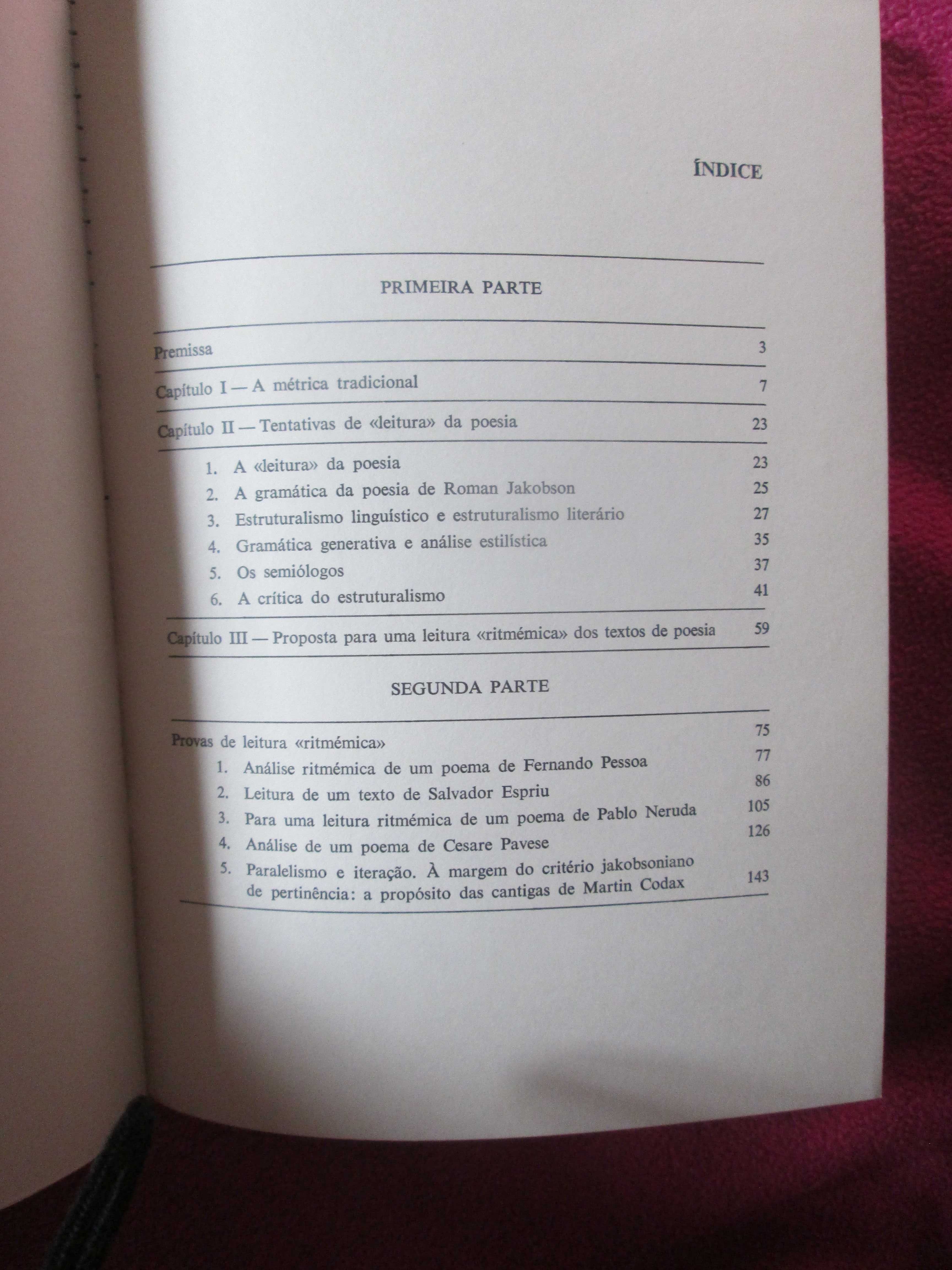 Poesia e Ritmo, Proposta leitura do texto poético, de Guiseppe Tavani
