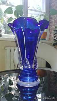Szkło kolorowe wazon niebieski 25cm