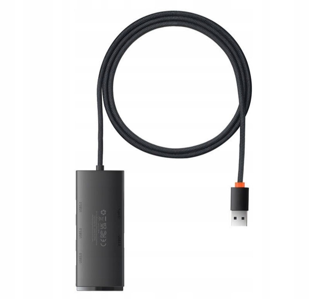 NOWY solidny HUB USB 3.0 adapter Baseus 4w1 przesył 5 GB/s przewód 1m