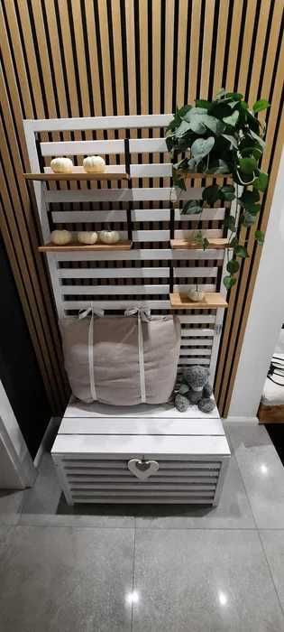 Skrzynia, siedzisko z półeczkami vintage handmade