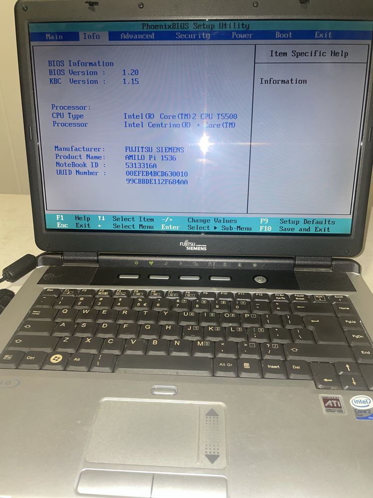 Fujitsu Simens Amilo Pi 1536 z zasilaczem